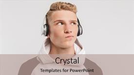  Presentation with old music - Slide deck consisting of looking aside with twist background and a coral colored foreground