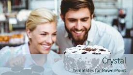  Presentation with cute bakery - Audience pleasing presentation design consisting of looking at a chocolate cake backdrop and a lemonade colored foreground