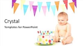  Presentation with birthday boy - Cool new slides with looking at a delicious birthday backdrop and a white colored foreground
