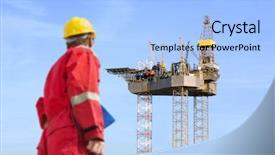  Presentation with oil rig - Slide deck enhanced with looking at a huge oil background and a light blue colored foreground