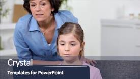  Presentation with cyber stalking computer laptop suffering - Colorful slide set enhanced with looking at a laptop computer backdrop and a  colored foreground