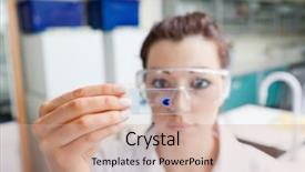  Presentation with looking glass - Presentation theme with looking at a microscope slide background and a coral colored foreground