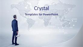  Presentation with map - Audience pleasing slides consisting of looking at a worldwide map backdrop and a  colored foreground