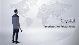  Presentation with map - Audience pleasing presentation design consisting of looking at a worldwide map backdrop and a  colored foreground