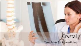  Presentation with x ray of a human - Theme with looking at a x-ray background and a coral colored foreground