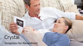  Presentation with broken home upset couple - Audience pleasing PPT theme consisting of looking at an x-ray backdrop and a light blue colored foreground