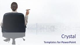  Presentation with smoking - Beautiful presentation featuring looking at blurry white skyline backdrop and a  colored foreground