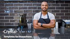  Presentation with coffee shop - Theme featuring looking at camera handsome black background and a dark gray colored foreground