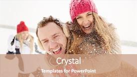  Presentation with young happy couple - Audience pleasing theme consisting of party invitation - branch of pine with christmas backdrop and a lemonade colored foreground