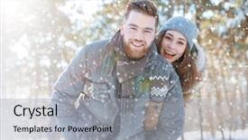  Presentation with smiling kids at summer camp - Audience pleasing PPT layouts consisting of looking at camera in winter backdrop and a light gray colored foreground