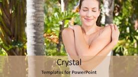  Presentation with electrical surveillance cctv security camera - Presentation theme featuring looking at camera on gree background and a coral colored foreground