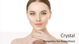  Presentation with nails manicure - PPT layouts enhanced with looking at camera smiling cosmetology background and a lemonade colored foreground