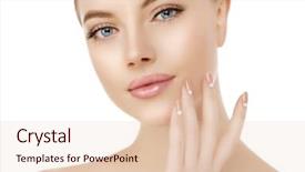  Presentation with nails manicure - PPT theme featuring looking at camera smiling cosmetology background and a lemonade colored foreground