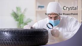  Presentation with car accident - Beautiful presentation design featuring looking at car accident evidence backdrop and a light gray colored foreground