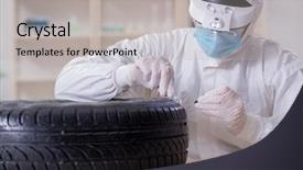  Presentation with car accident - Amazing PPT theme having looking at car accident evidence backdrop and a light gray colored foreground