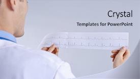  Presentation with light - Presentation design with looking at cardiogram on light background and a  colored foreground