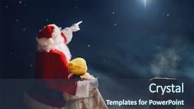  Presentation with christmas holidays - Audience pleasing PPT layouts consisting of looking at christmas star backdrop and a tawny brown colored foreground