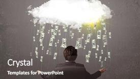  Presentation with cloud - PPT theme with looking at cloud with falling background and a dark gray colored foreground