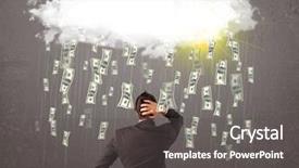  Presentation with metrics cloud collage business - Beautiful presentation featuring looking at cloud with falling backdrop and a  colored foreground