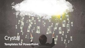  Presentation with music man in suit guitar - Presentation theme consisting of looking at cloud with falling background and a  colored foreground