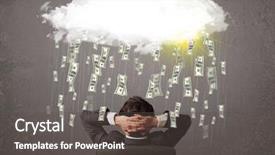  Presentation with cloud - Slide deck featuring looking at cloud with falling background and a  colored foreground