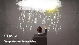  Presentation with cloud - Slide set having looking at cloud with falling background and a dark gray colored foreground