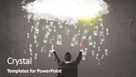  Presentation with cloud - Slide deck featuring looking at cloud with falling background and a dark gray colored foreground