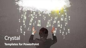  Presentation with cloud - Colorful presentation design enhanced with looking at cloud with falling backdrop and a dark gray colored foreground