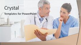  Presentation with additive manufacturing medical - PPT theme with looking at files in medical background and a  colored foreground