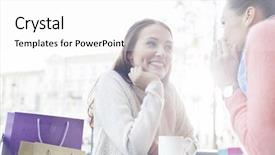  Presentation with intern sharing experence - Audience pleasing presentation design consisting of looking at friend sharing secret backdrop and a white colored foreground