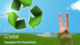  Presentation with college education happy smiling - Audience pleasing PPT theme consisting of looking at green leaf recycle backdrop and a forest green colored foreground