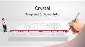  Presentation with solution - PPT layouts having looking at hand drawing solution background and a white colored foreground