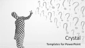  Presentation with human body - PPT theme consisting of looking at hand drawn question background and a  colored foreground