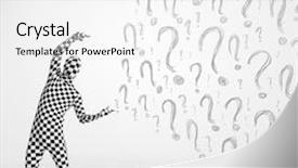  Presentation with human body - Slide set with looking at hand drawn question background and a  colored foreground