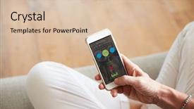  Presentation with smartphone app - Presentation design consisting of looking at health monitoring app background and a lemonade colored foreground