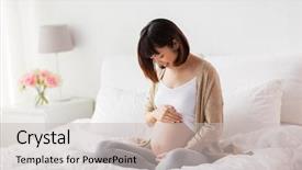  Presentation with maternity - Beautiful slides featuring looking at her bare backdrop and a light gray colored foreground