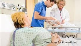  Presentation with newborn baby hospital - Amazing slide set having looking at her in hospital backdrop and a soft green colored foreground