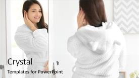  Presentation with mirror neuron - Slides having looking at herself in mirror background and a white colored foreground