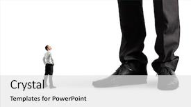  Presentation with boss anniversary - Slides with looking at his big boss background and a light gray colored foreground