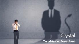  Presentation with demon - PPT theme with looking at his own devil background and a gray colored foreground