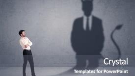  Presentation with devil - Presentation design enhanced with looking at his own devil background and a gray colored foreground