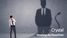  Presentation with demon - Slide set featuring looking at his own devil background and a gray colored foreground