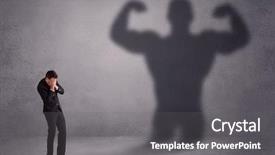  Presentation with strong - PPT theme consisting of looking at his own strong background and a gray colored foreground