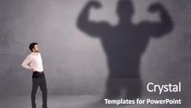  Presentation with strong - Audience pleasing slide deck consisting of looking at his own strong backdrop and a gray colored foreground