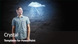  Presentation with cloud - Presentation theme consisting of looking at illustration of rain background and a  colored foreground