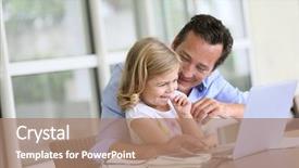  Presentation with internet - PPT theme enhanced with looking at internet on lap background and a coral colored foreground