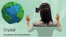  Presentation with gene - PPT theme enhanced with gene animation - digital composite of rear view background and a soft green colored foreground