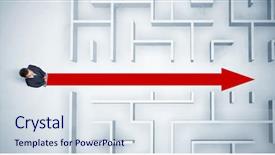  Presentation with red white blue business - Slides enhanced with looking at maze with red background and a  colored foreground