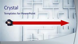  Presentation with red white blue business - Theme featuring looking at maze with red background and a  colored foreground