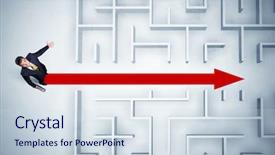  Presentation with red white blue business - Amazing theme having looking at maze with red backdrop and a  colored foreground